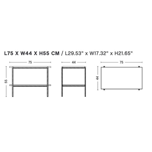 Rebar Side Table 75x44cm